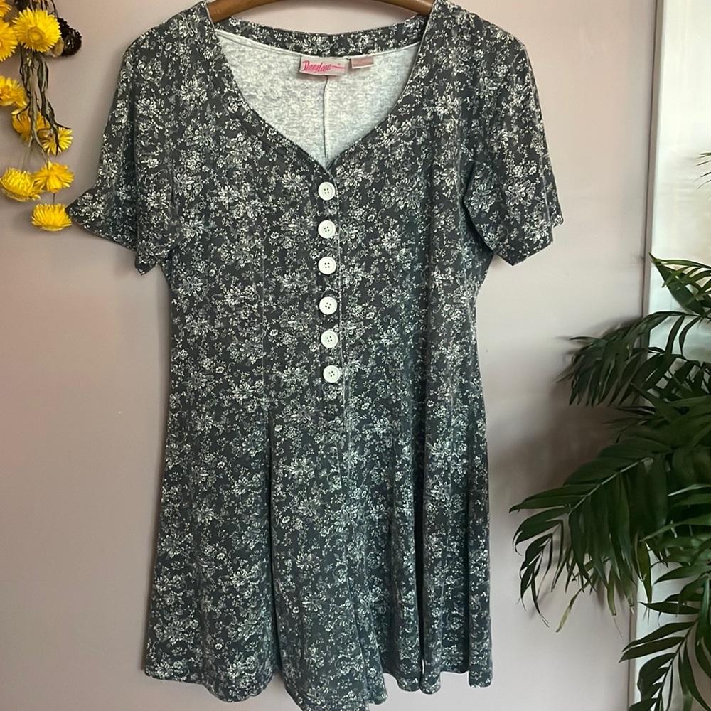 Vintage Black Floral Romper